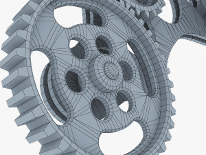 gear mechanism low poly v 4 3D Model