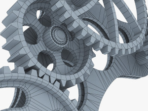 gear mechanism low poly v 4 3D Model