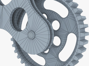 gear mechanism low poly v 4 3D Model