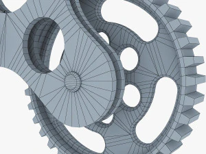 gear mechanism low poly v 4 3D Model