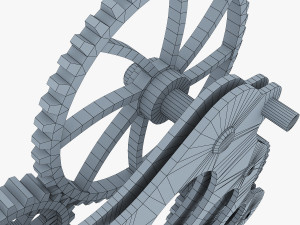 gear mechanism low poly v 4 3D Model