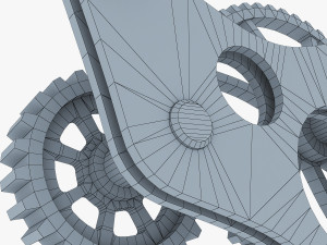 gear mechanism low poly v 4 3D Model