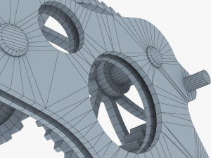 gear mechanism low poly v 4 3D Model