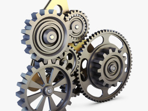 gear mechanism low poly v 5 3D Model