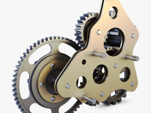 gear mechanism low poly v 5 Modèle 3D