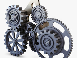 gear mechanism low poly v 5 Modèle 3D