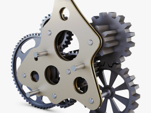 gear mechanism low poly v 5 Modèle 3D