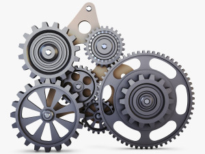 gear mechanism low poly v 5 Modèle 3D