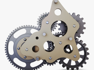 gear mechanism low poly v 5 Modèle 3D