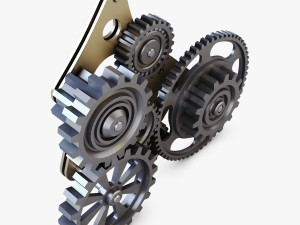 gear mechanism low poly v 5 Modèle 3D