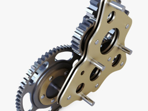 gear mechanism low poly v 5 Modèle 3D