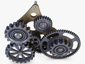 gear mechanism low poly v 5 Modèle 3D