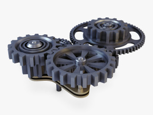 gear mechanism low poly v 5 Modèle 3D