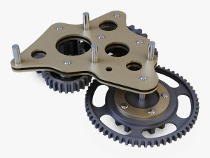 gear mechanism low poly v 5 Modèle 3D