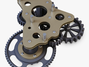 gear mechanism low poly v 5 Modèle 3D