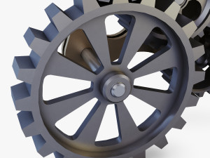 gear mechanism low poly v 5 Modèle 3D