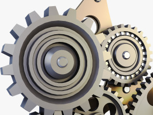 gear mechanism low poly v 5 Modèle 3D
