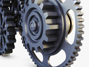 gear mechanism low poly v 5 Modèle 3D