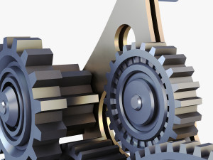 gear mechanism low poly v 5 Modèle 3D