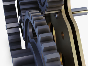 gear mechanism low poly v 5 Modèle 3D
