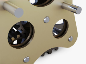 gear mechanism low poly v 5 Modèle 3D