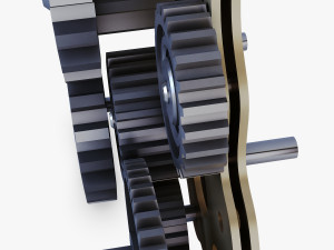 gear mechanism low poly v 5 Modèle 3D
