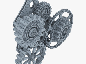 gear mechanism low poly v 5 Modèle 3D