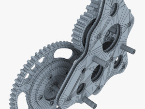 gear mechanism low poly v 5 Modèle 3D