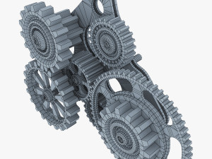 gear mechanism low poly v 5 Modèle 3D