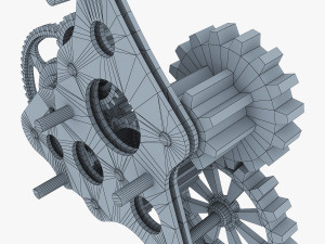 gear mechanism low poly v 5 Modèle 3D