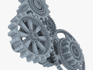 gear mechanism low poly v 5 Modèle 3D