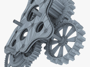gear mechanism low poly v 5 Modèle 3D