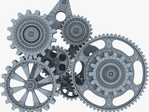 gear mechanism low poly v 5 Modèle 3D