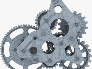 gear mechanism low poly v 5 Modèle 3D