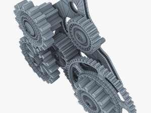 gear mechanism low poly v 5 Modèle 3D