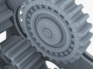 gear mechanism low poly v 5 Modèle 3D