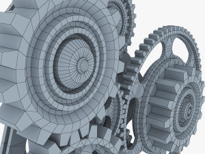 gear mechanism low poly v 5 Modèle 3D