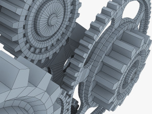 gear mechanism low poly v 5 Modèle 3D