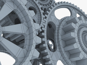 gear mechanism low poly v 5 Modèle 3D