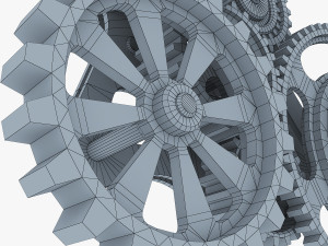 gear mechanism low poly v 5 Modèle 3D