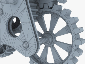 gear mechanism low poly v 5 Modèle 3D