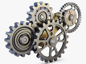 gear mechanism low poly v 6 3D Model