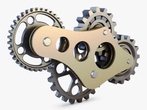 gear mechanism low poly v 6 3D Model