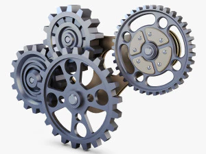 gear mechanism low poly v 6 3D Model