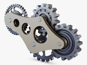 gear mechanism low poly v 6 Model 3D