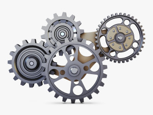 gear mechanism low poly v 6 Model 3D