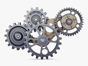 gear mechanism low poly v 6 3D Model