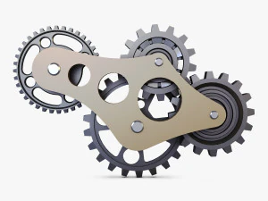 gear mechanism low poly v 6 3D Model