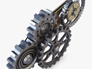 gear mechanism low poly v 6 Model 3D