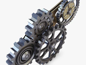 gear mechanism low poly v 6 3D Model
